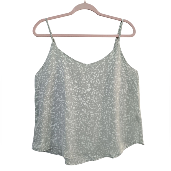 Anthropologie Tops - New Anthropologie Polka Dot Cami Top Size M Green Animal Print Romantic Feminine